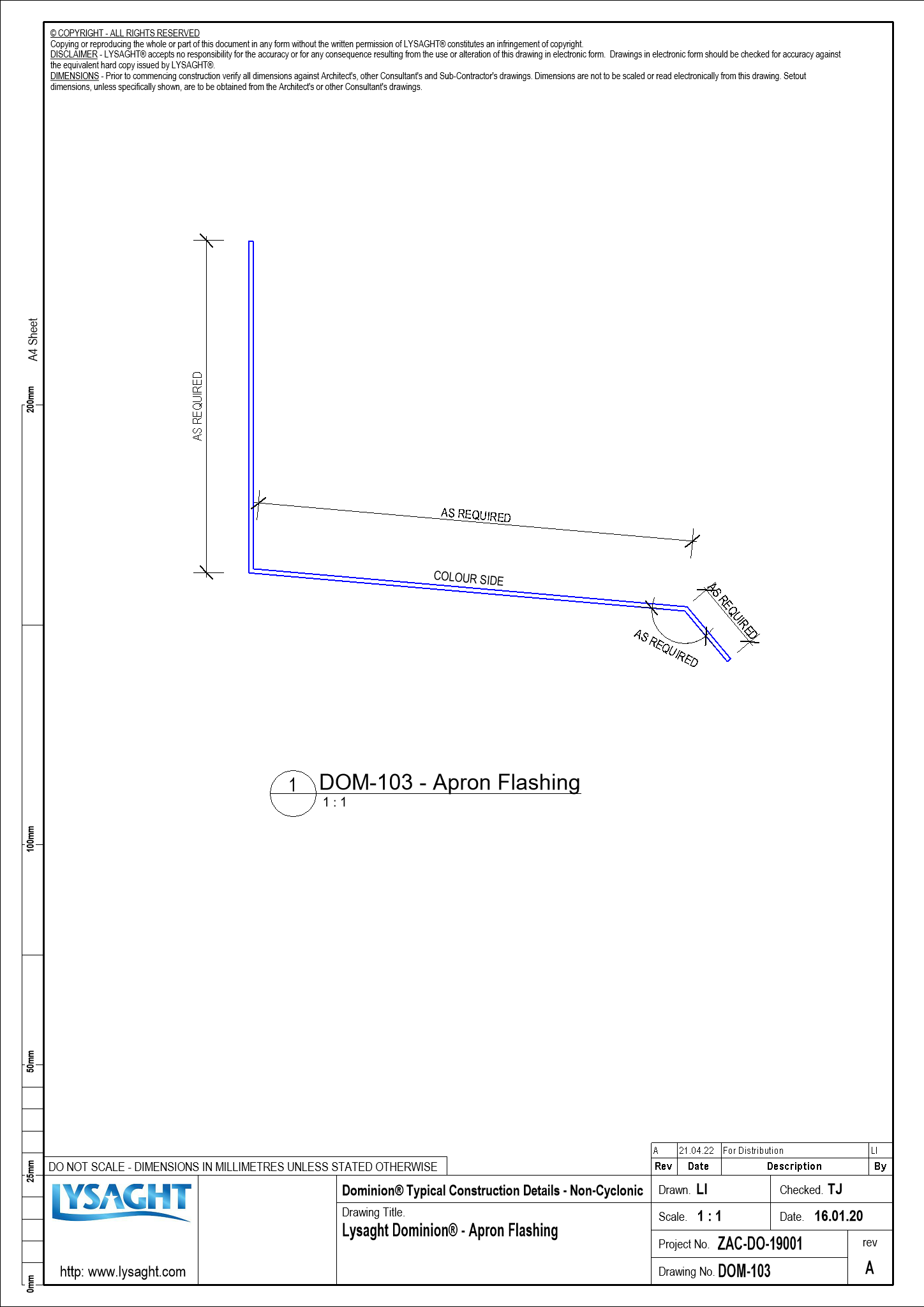 DOM103 Lysaght Dominion® Apron Flashing
